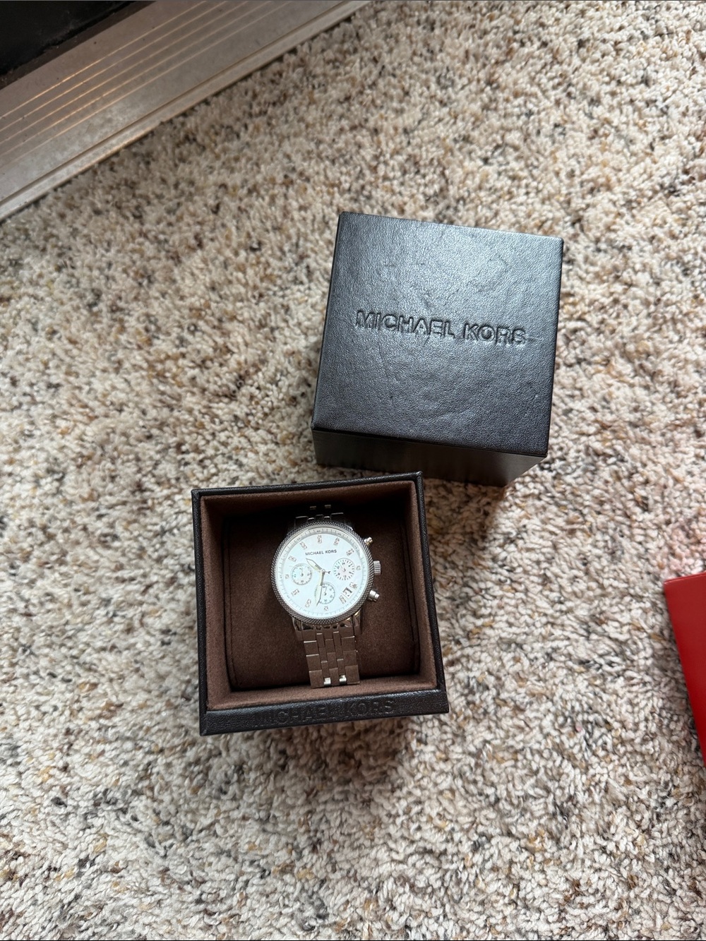 Michael Kors Silver Women’s Chronograph Watch with Stainless Bracelet